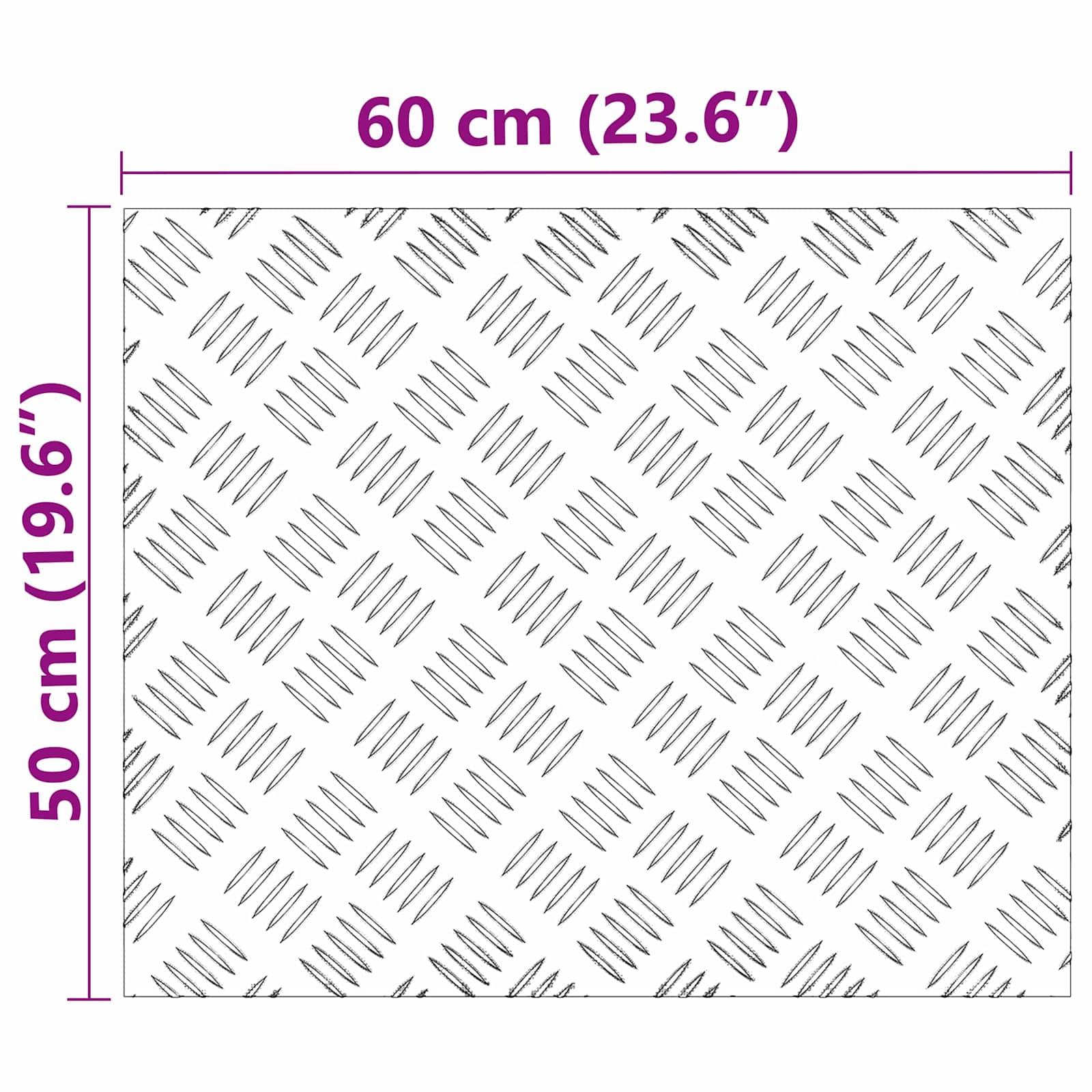 Stepenica Pravokutni 2 pcs Srebrno 60 x 50 cm Aluminij