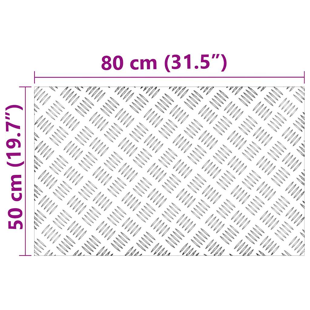 Stepenica Pravokutni 4 pcs Srebrno 80 x 50 cm Aluminij