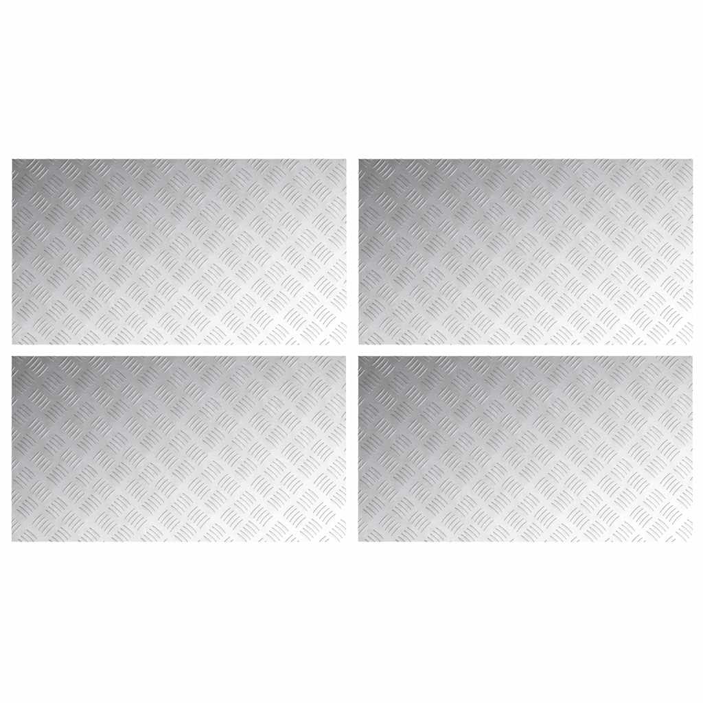 Stepenica Pravokutni 4 pcs Srebrno 90 x 50 cm Aluminij