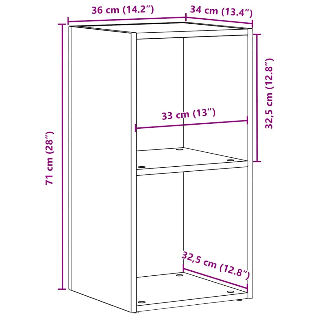 LP Kutija za pohranu crni hrast 71x34x36 cm izrađeno drvo