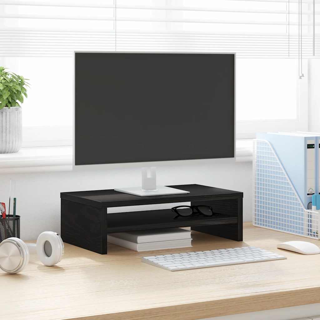 Stalak za monitor Crni hrast 42x24x13 cm Konstruirano drvo