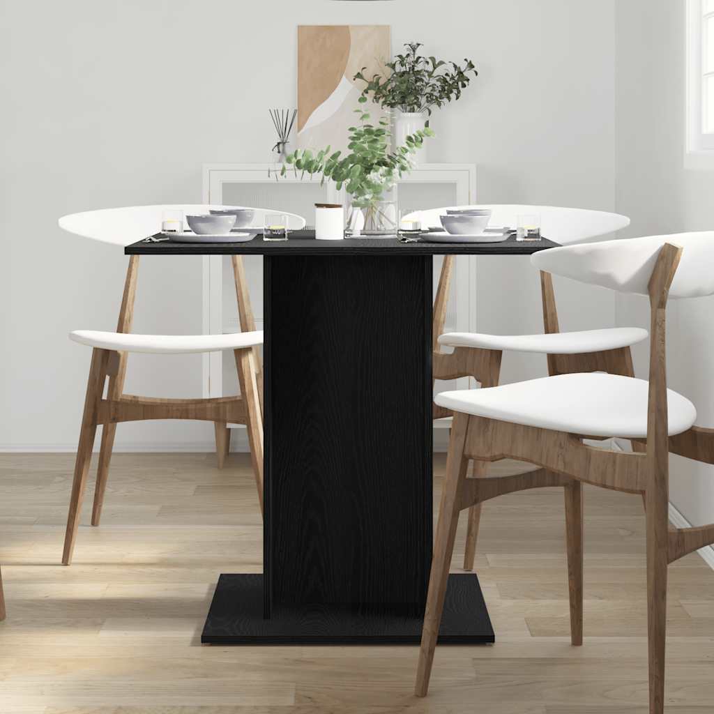 Blagovaonski stol Crni hrast 80x80x75 cm Inženirsko drvo