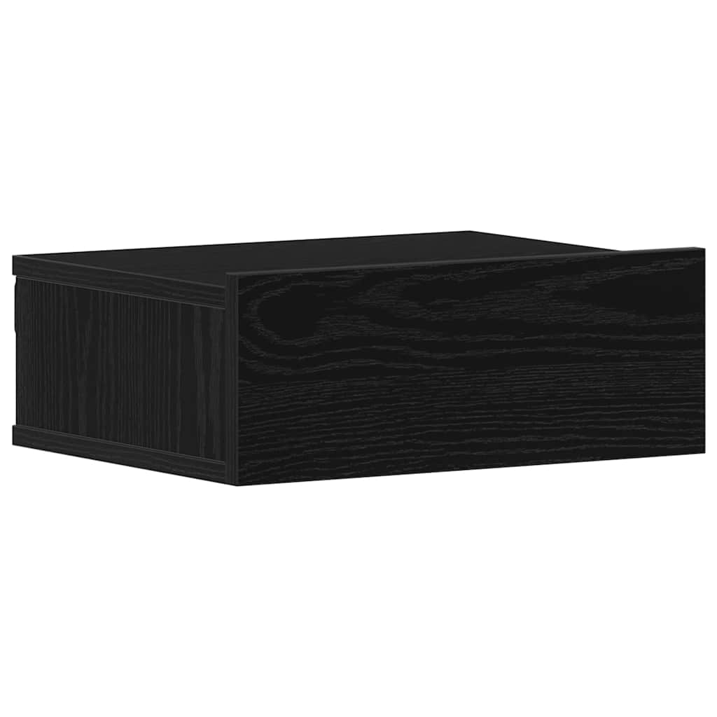 Plutajući noćni ormarići 2 kom. crni hrast 40x32x15 cm inženjerski drvo