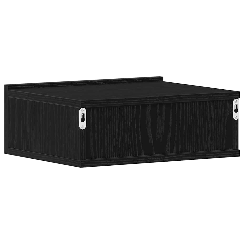 Plutajući noćni ormarići 2 kom. crni hrast 40x32x15 cm inženjerski drvo