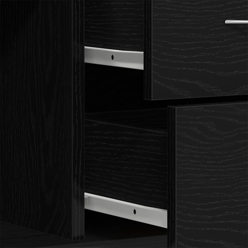 Komoda crni hrast 88x30x64 cm Inženirsko drvo