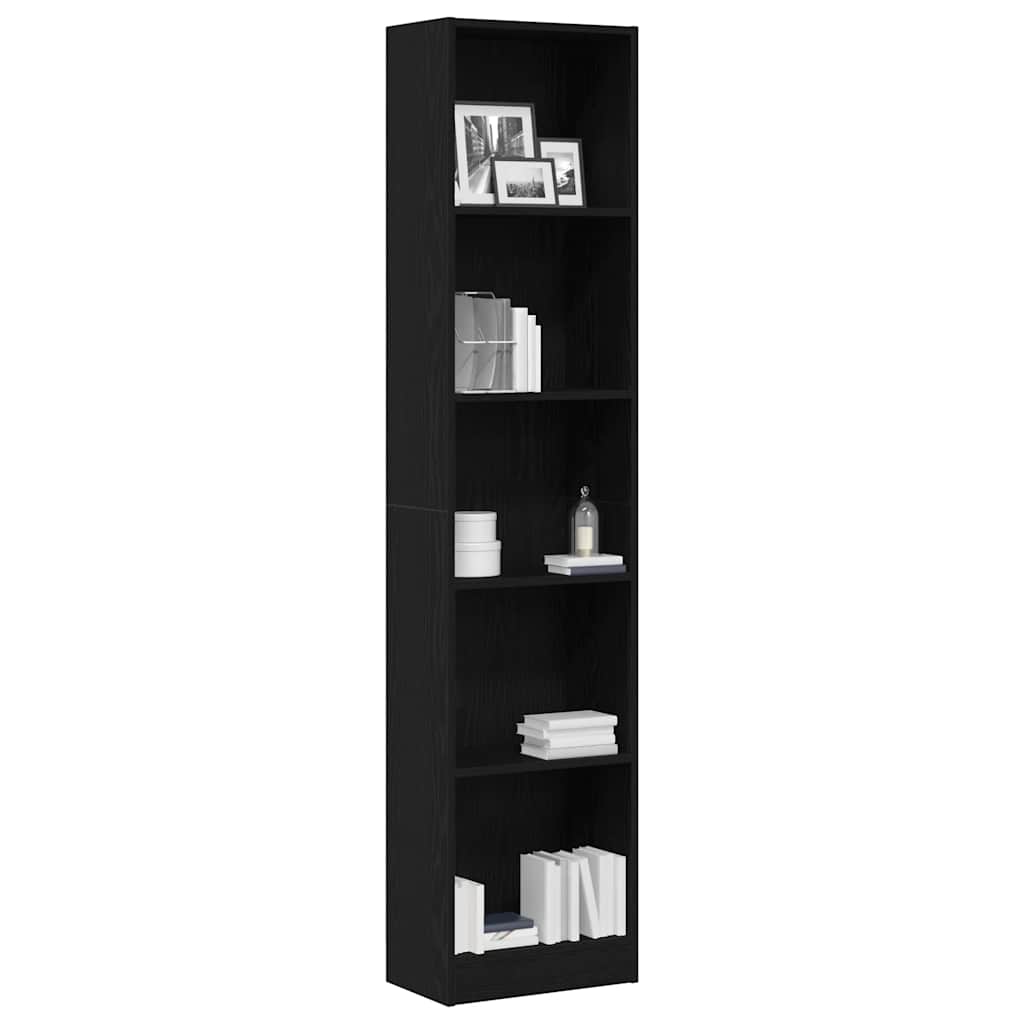 Biblioteka crni hrast 40x24x176 cm Inženirsko drvo