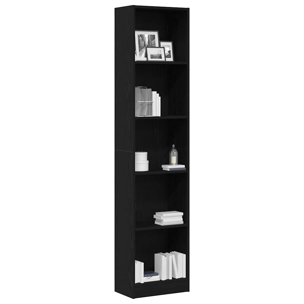 Biblioteka crni hrast 40x24x176 cm Inženirsko drvo