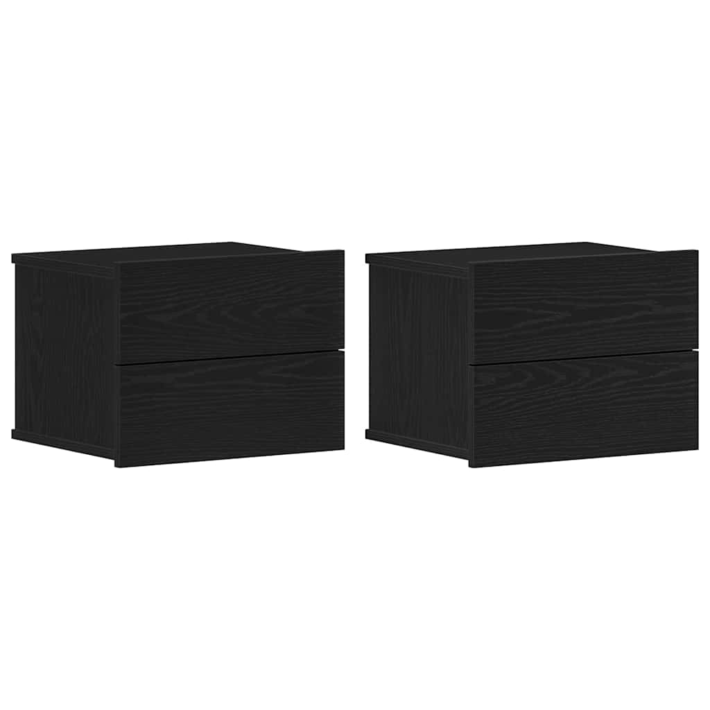 Noćni ormar 2 pcs Crni hrast 40 x 30 x 30 cm Konstruirano drvo