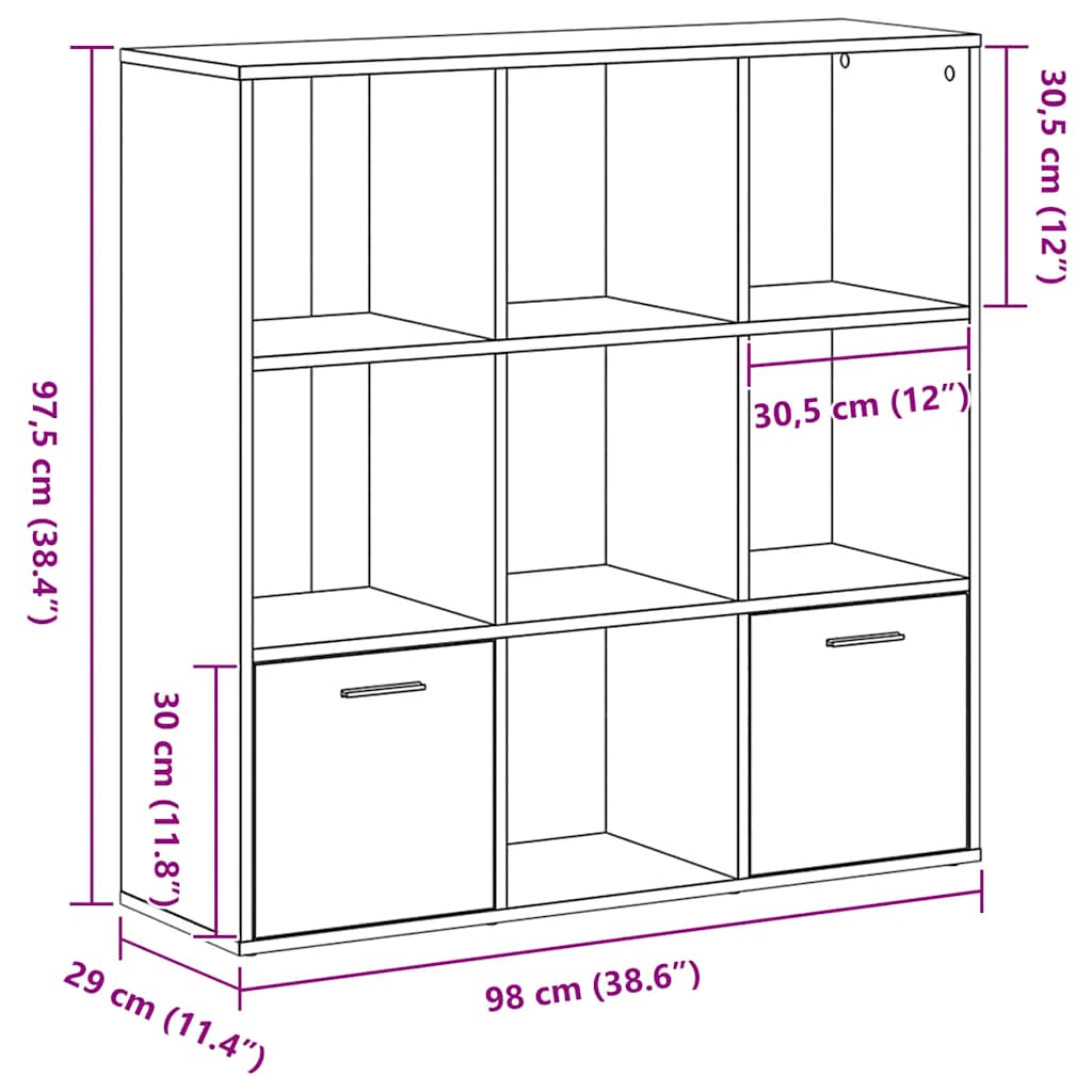 Ormar za knjige crni hrast 98x29x97,5 cm inženjerski drvo
