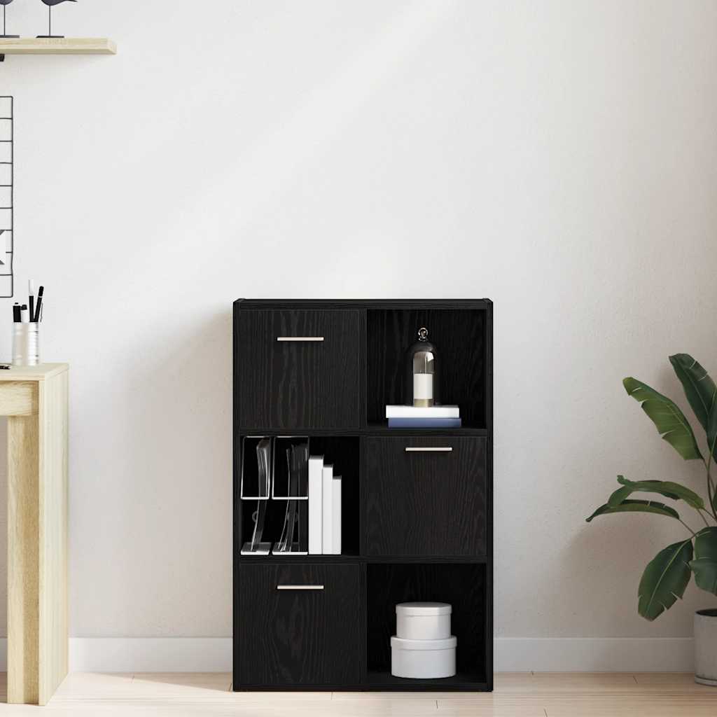 Ormar za knjige/Pregrada za sobu crni hrast 60,5 x 30 x 90 cm inženjerski drvo