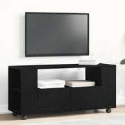 TV ormarić s kotačićima crni hrast 102x34,5x43 cm