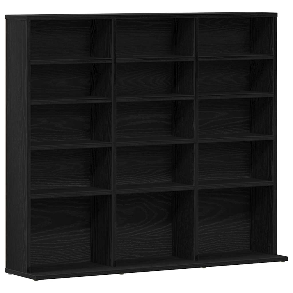 Ormarić za CD-ove crni hrast 100x23x89,5 cm inženjerski drvo