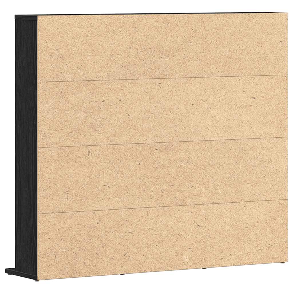 Ormarić za CD-ove crni hrast 100x23x89,5 cm inženjerski drvo