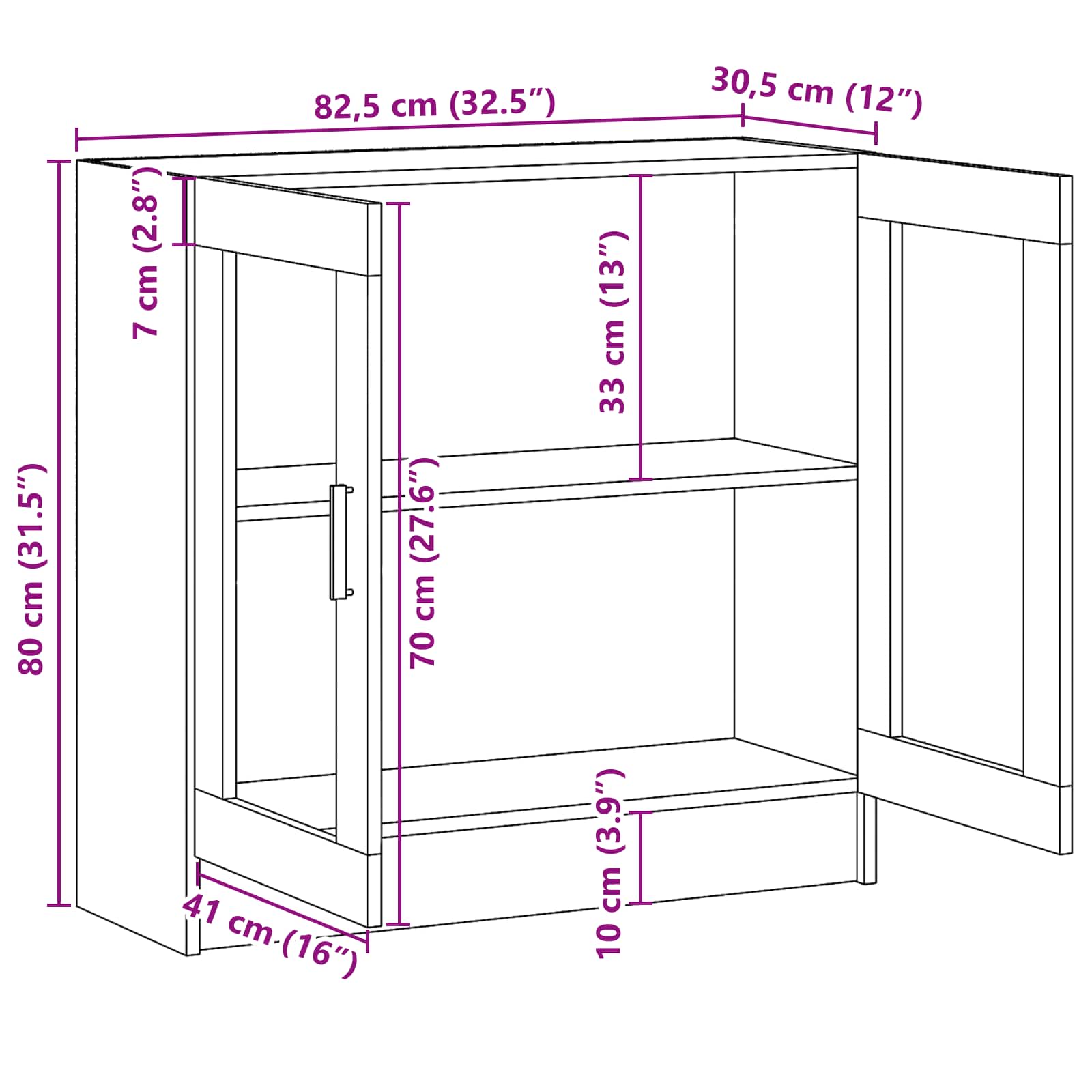 Ormarić za knjige Crni hrast 82,5 x 30,5 x 80 cm