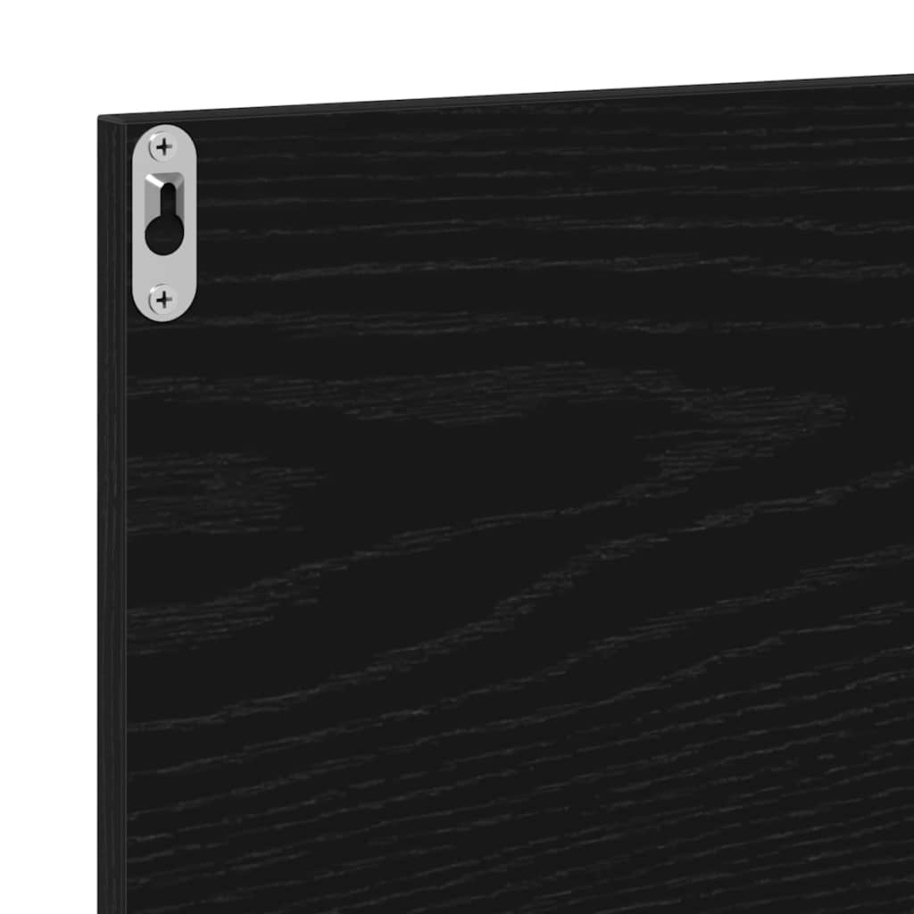 Ogledalo Polica Crni hrast 60 x 10,5 x 37 cm Konstruirano drvo