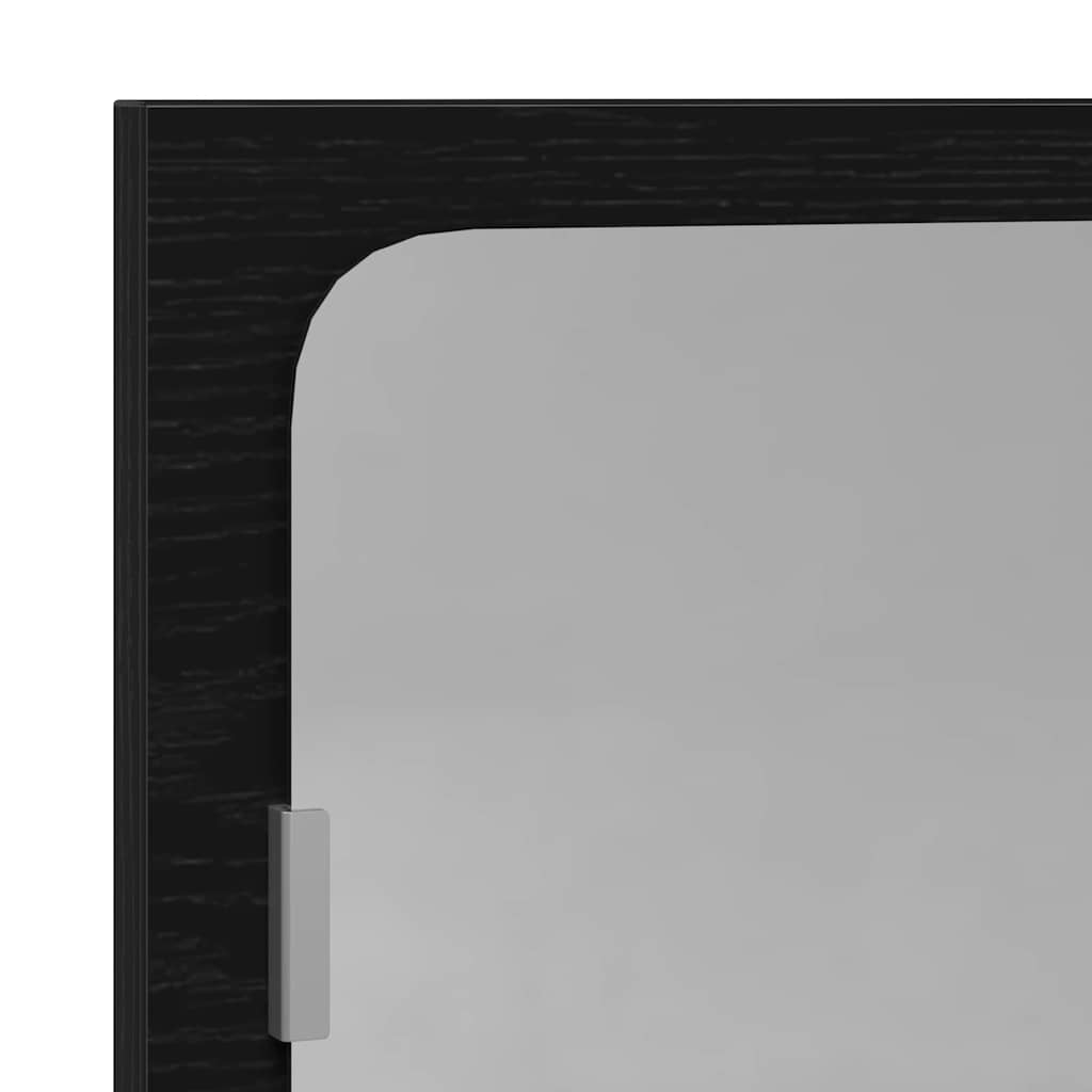 Ogledalo Polica Crni hrast 90 x 10,5 x 37 cm Konstruirano drvo