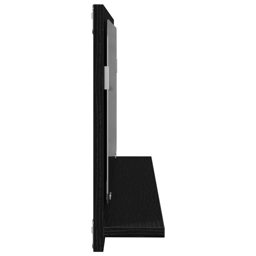 Ogledalo Polica Crni hrast 90 x 10,5 x 37 cm Konstruirano drvo