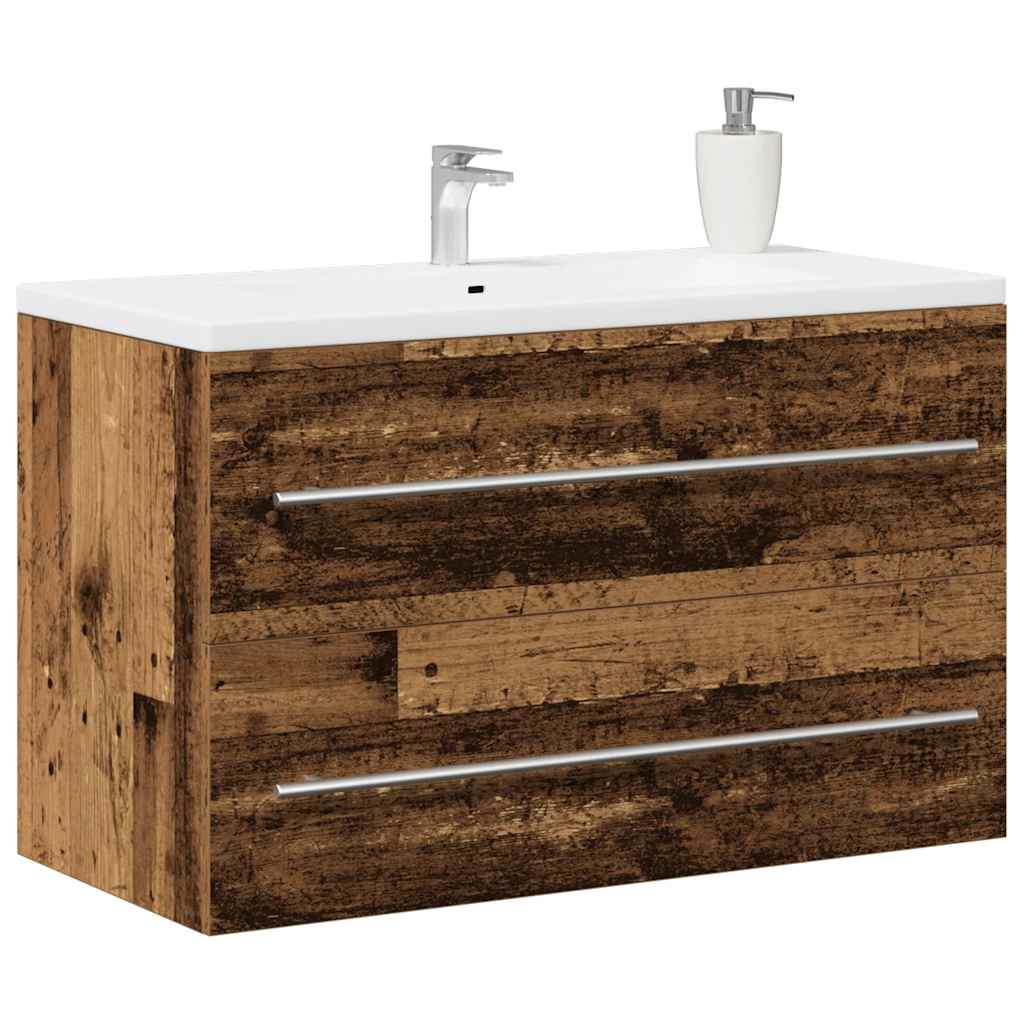 Ormarić za umivaonik u kupaonici, staro drvo, 80 x 38,5 x 48 cm, inženjerski drvo