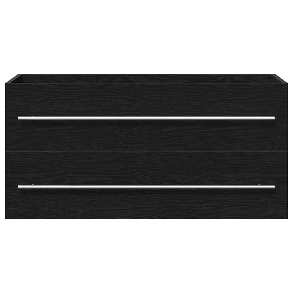 Ormarić za umivaonik u kupaonici crni hrast 100x38,5x48 cm inženjerski drvo