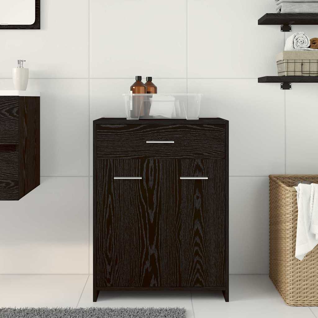 Kupaonski ormar Crni hrast 60 x 33 x 80 cm Konstruirano drvo