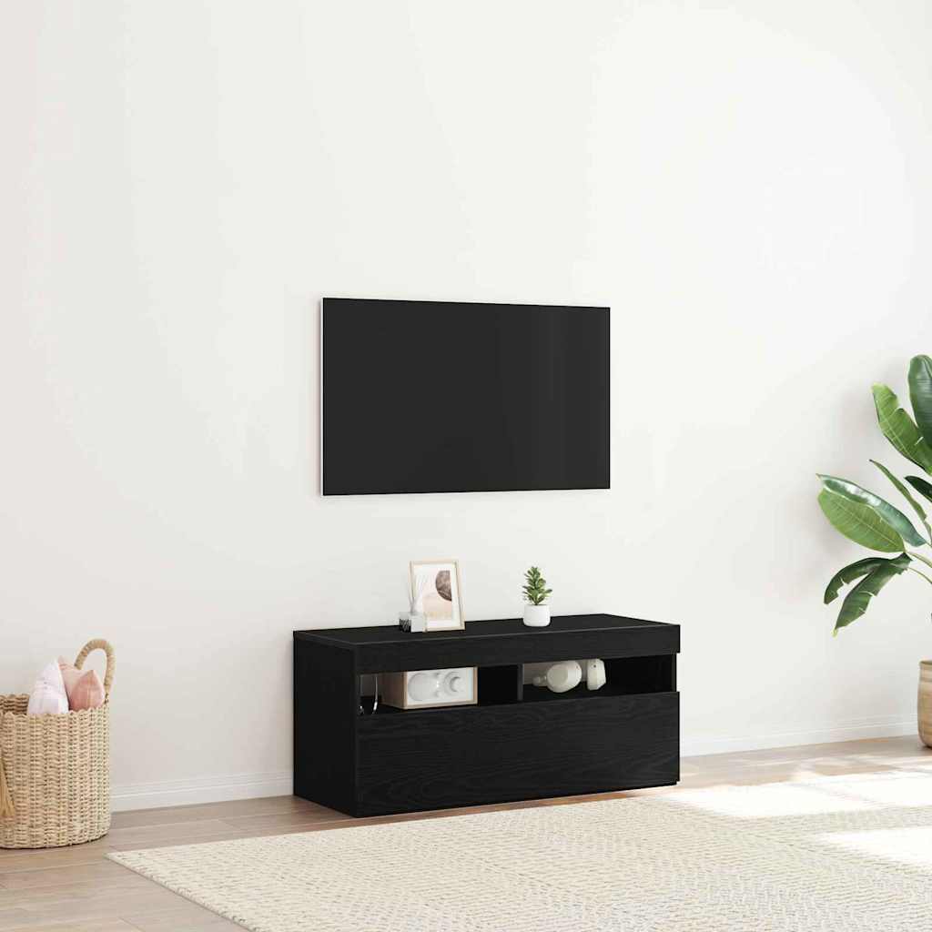 TV ormar Crni hrast 90 x 35 x 40 cm Konstruirano drvo