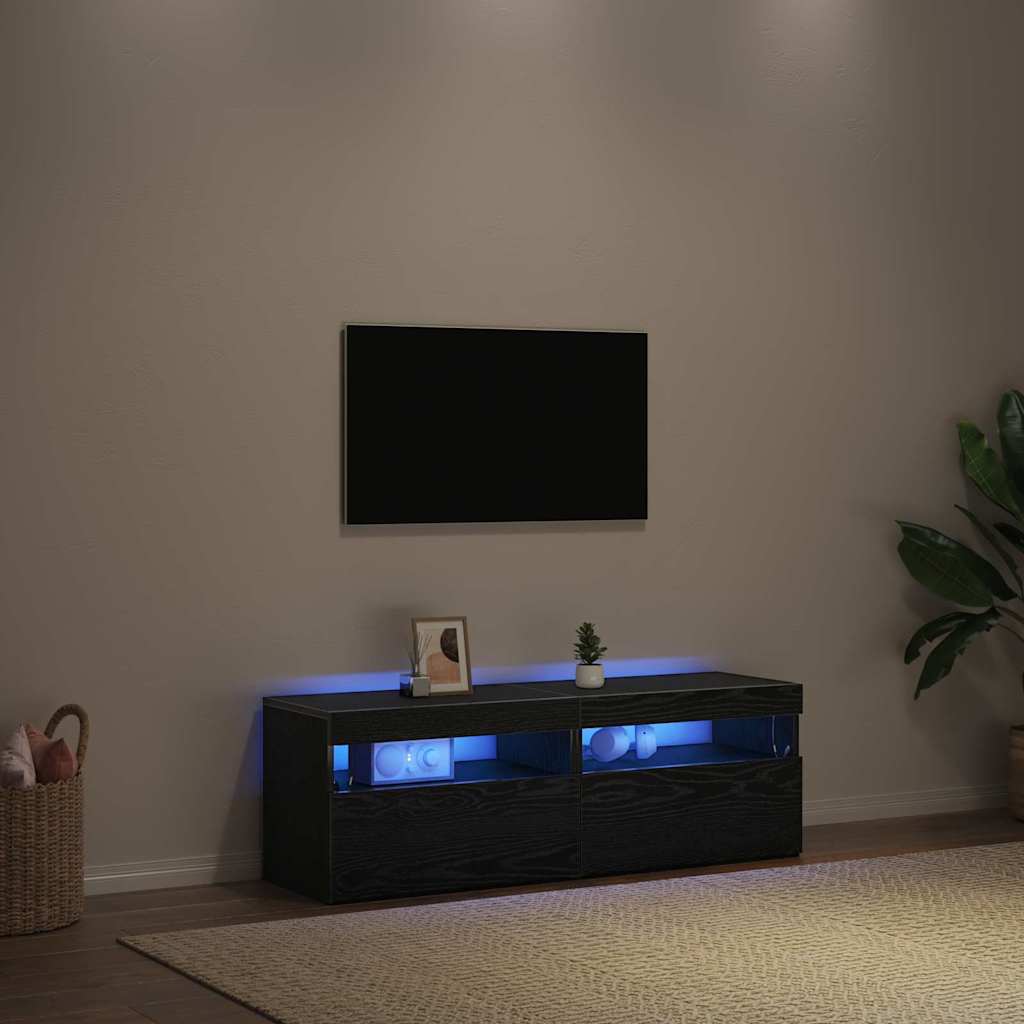 TV ormar 2 pcs Crni hrast 60 x 35 x 40 cm Konstruirano drvo