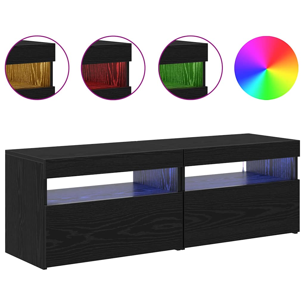 TV ormar 2 pcs Crni hrast 60 x 35 x 40 cm Konstruirano drvo