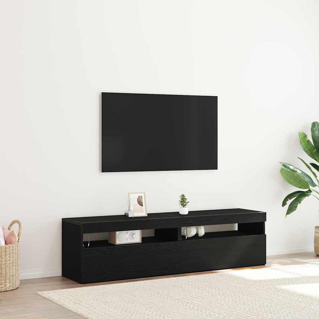 TV ormar 2 pcs Crni hrast 75 x 35 x 40 cm Konstruirano drvo