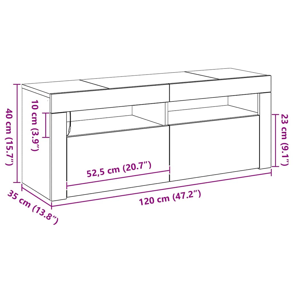 TV ormar Crni hrast 120 x 35 x 40 cm Konstruirano drvo
