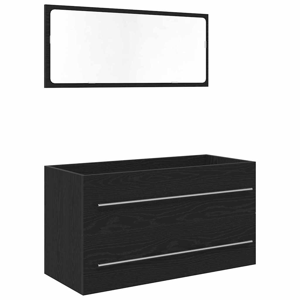 Ormarić za sudoper s ladicama Crni hrast 90 x 45 x 1.5 cm