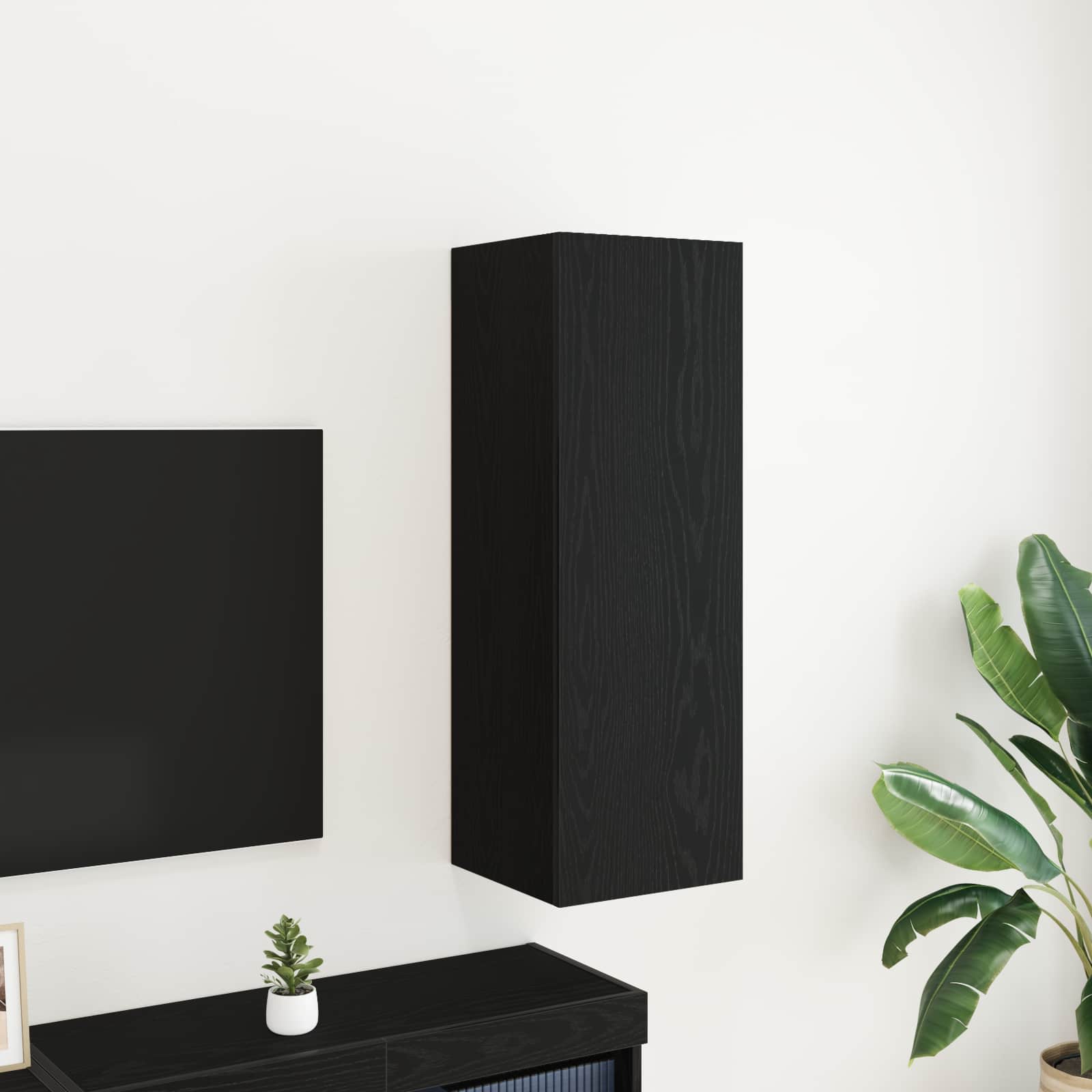 TV Kabinet za Zid Zidne Crni hrast 30,5 x 30 x 90 cm