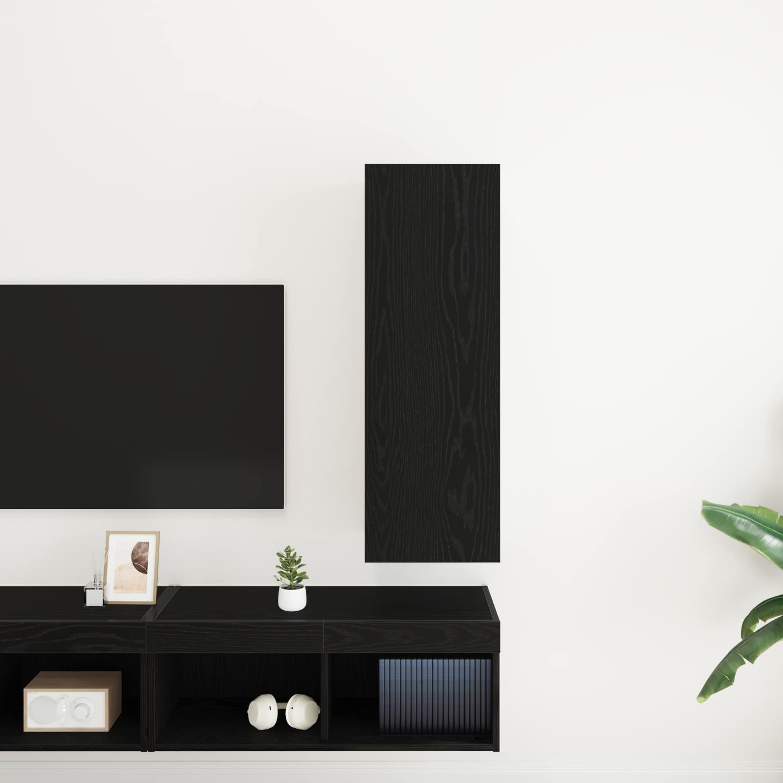 TV Kabinet za Zid Zidne Crni hrast 30,5 x 30 x 90 cm