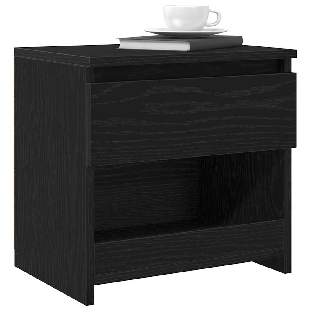 Noćni ormar 2 pcs Crni hrast 40 x 30 x 39 cm Konstruirano drvo