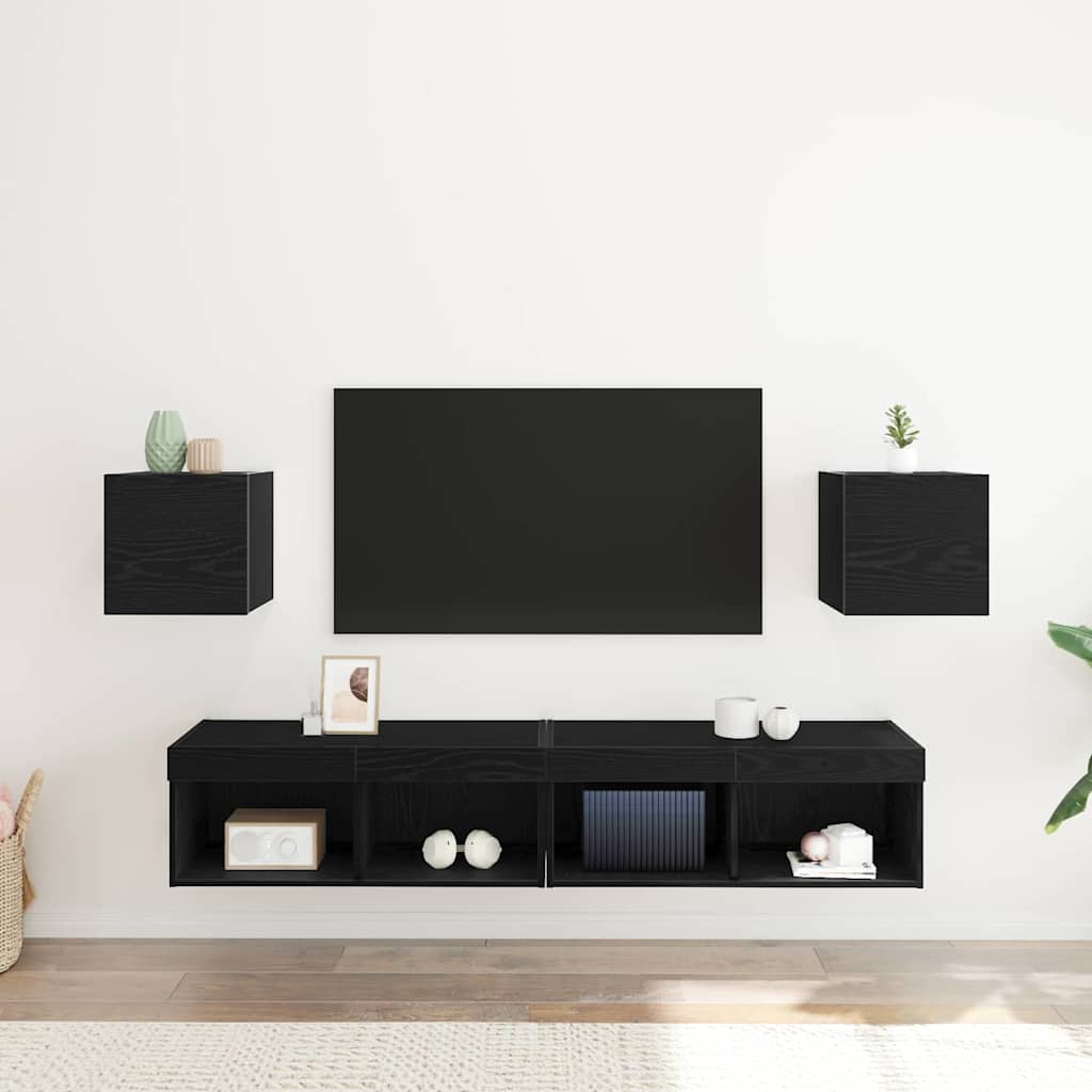 Ormar za TV montiran na zid 2 pcs Crni hrast 30,5 x 30 x 30 cm