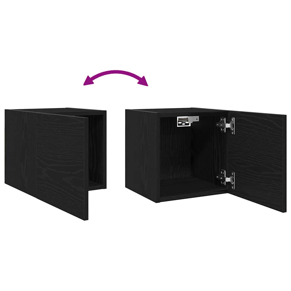 Ormar za TV montiran na zid 2 pcs Crni hrast 30,5 x 30 x 30 cm