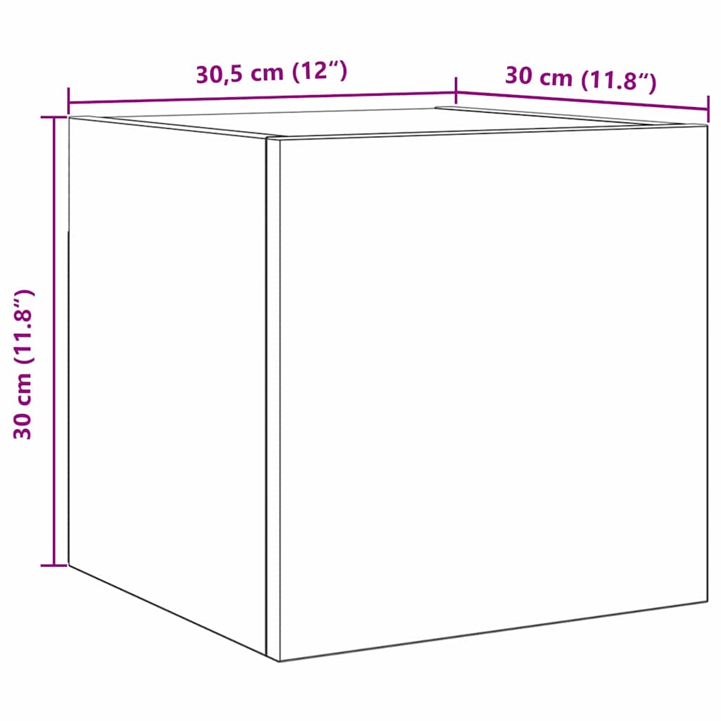 Ormar za TV montiran na zid 2 pcs Crni hrast 30,5 x 30 x 30 cm