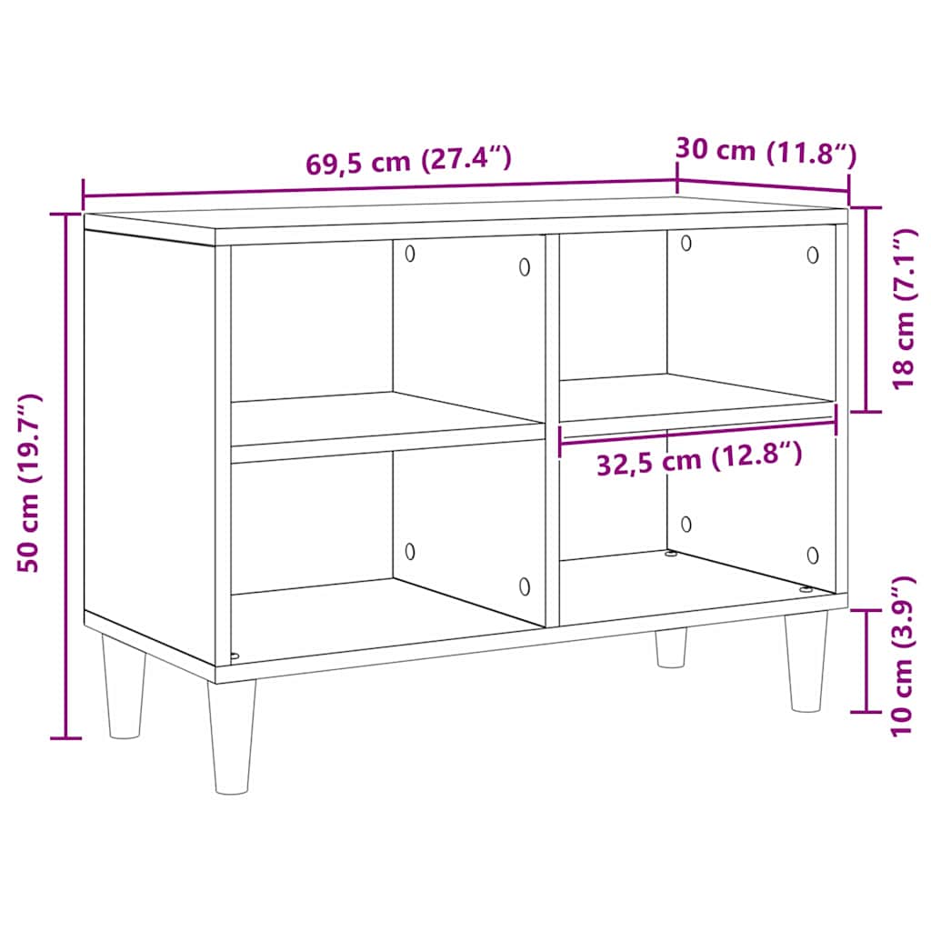 TV ormar Staro drvo 69,5 x 30 x 50 cm Konstruirano drvo