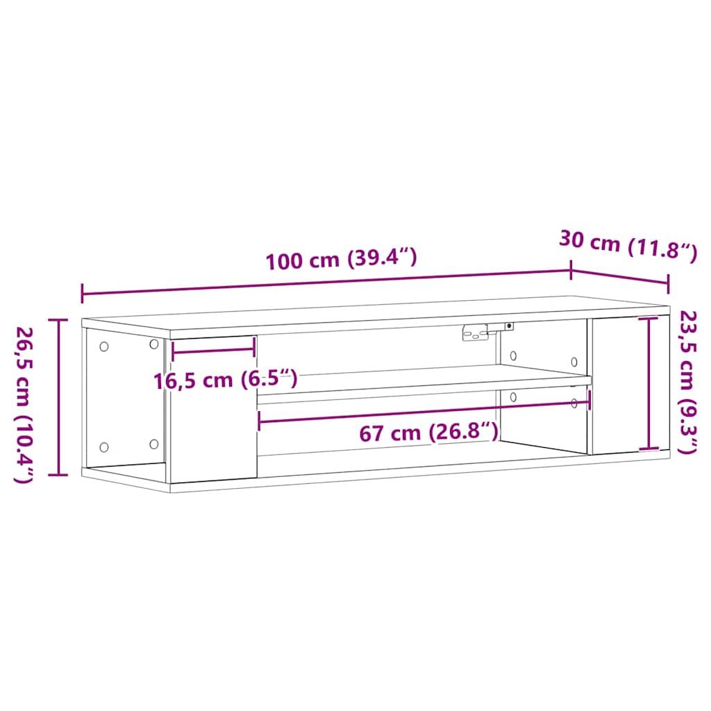 TV ormar Crni hrast 100 x 30 x 26,5 cm Konstruirano drvo