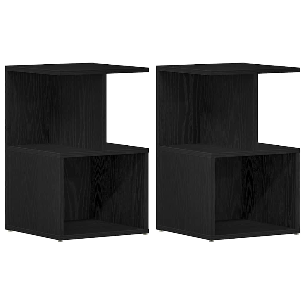 Noćni ormar 2 pcs Crni hrast 35 x 35 x 55 cm Konstruirano drvo