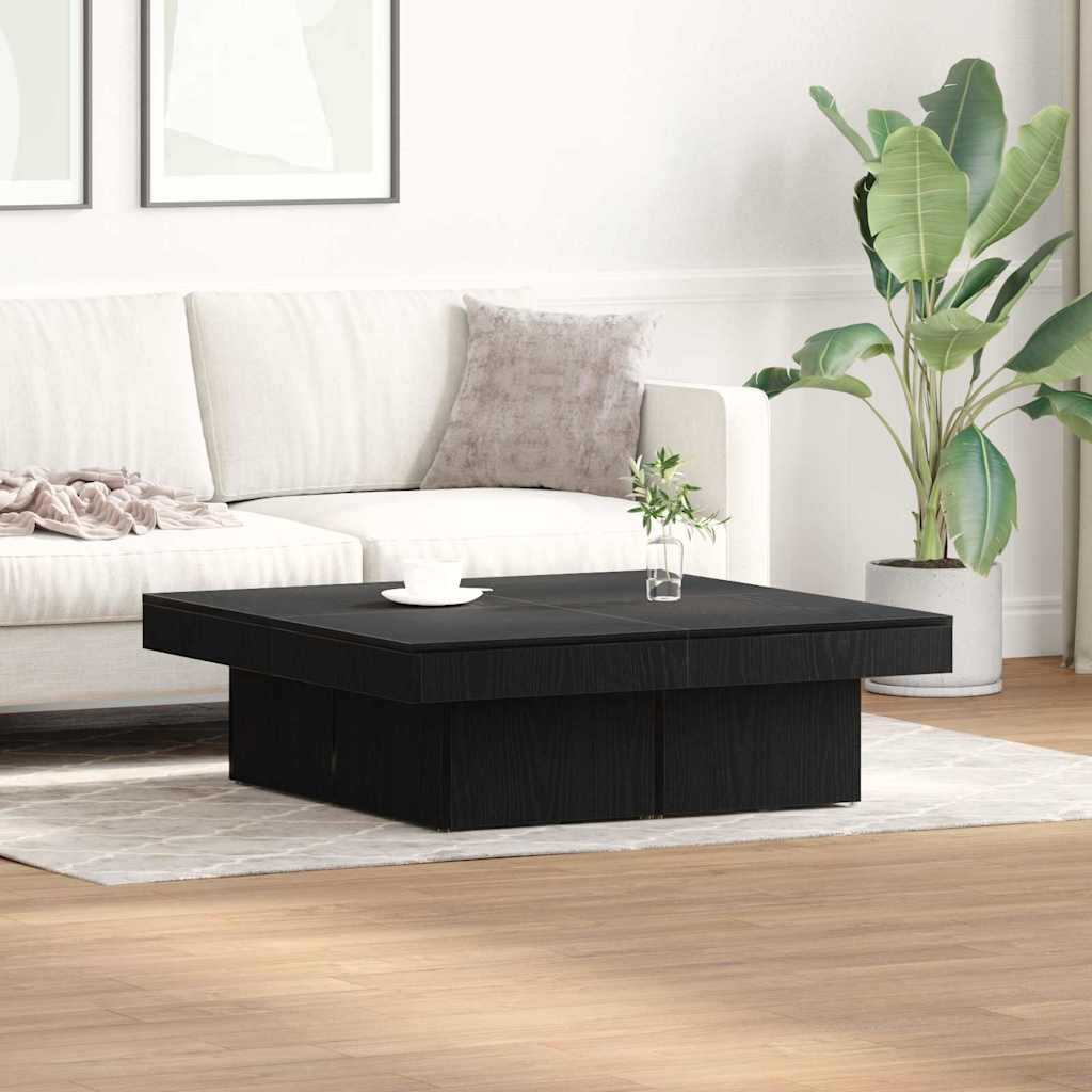 Kava Stol Crni hrast 90 x 90 x 28 cm Konstruirano drvo