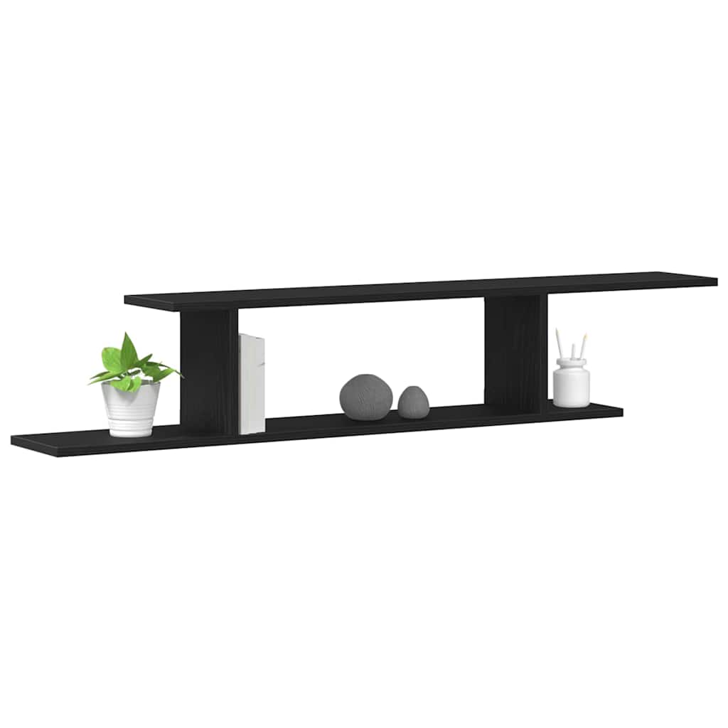 Polica za TV koja se montira na zid Crni hrast 125 x 18 x 23 cm