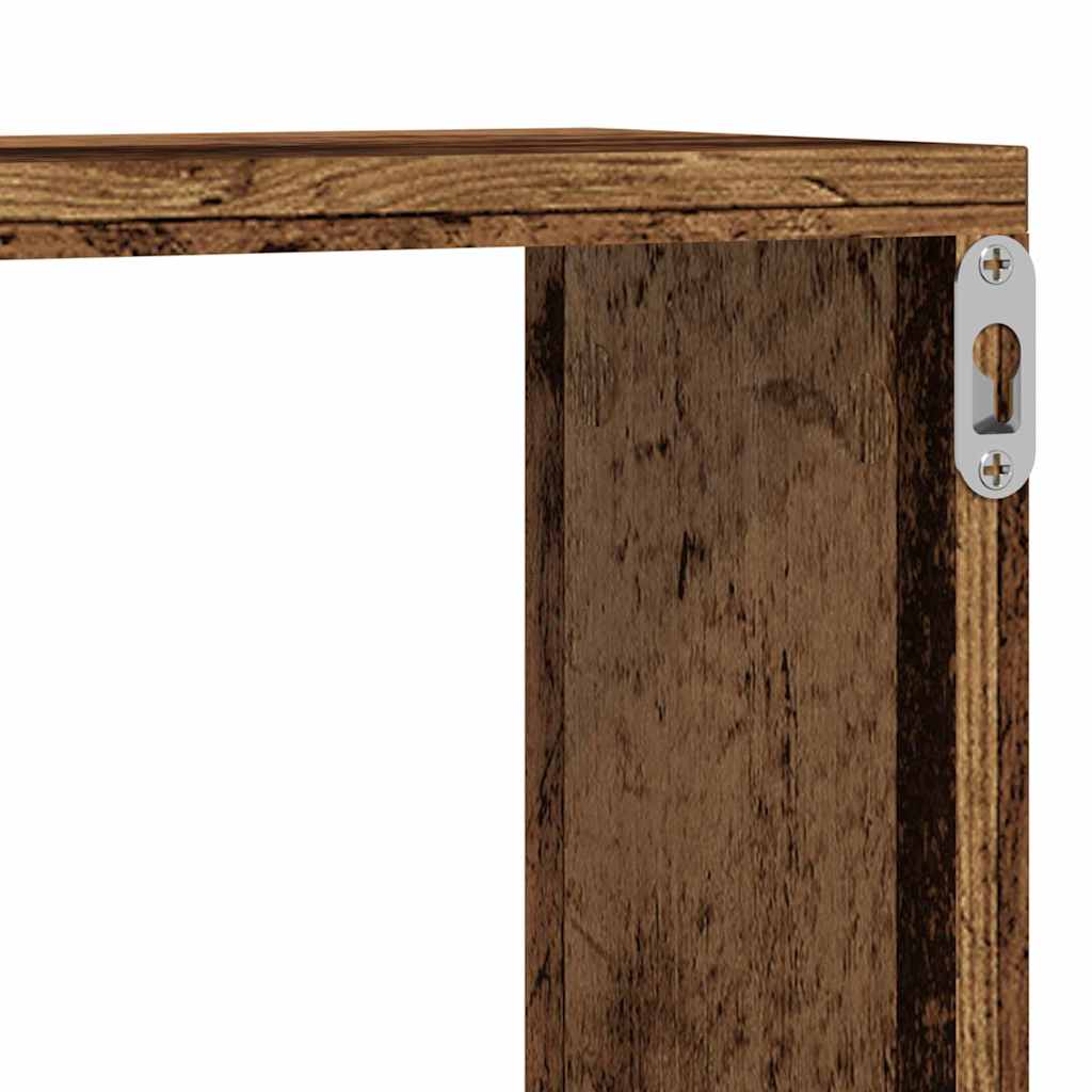 Police na zidu s policom Zidne 2 pcs Staro drvo 80 x 15 x 26 cm