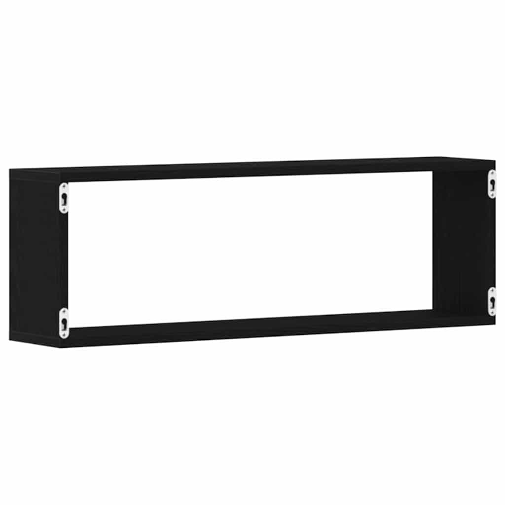 Police na zidu s policom Zidne 2 pcs Crni hrast 80 x 15 x 26 cm