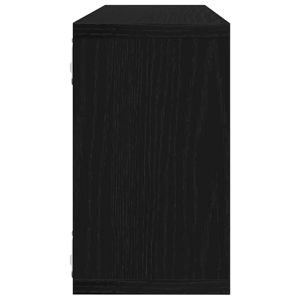 Police na zidu s policom Zidne 4 pcs Crni hrast 80 x 15 x 26 cm
