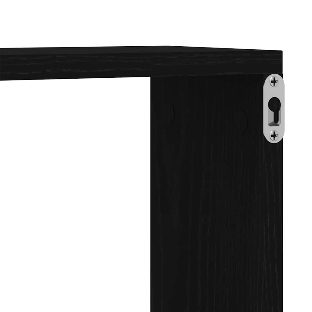 Police na zidu s policom Zidne 2 pcs Crni hrast 60 x 15 x 23 cm