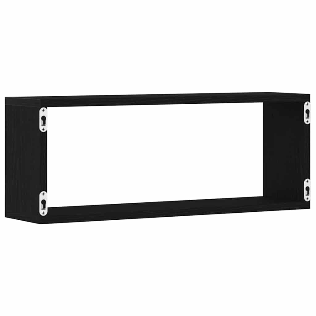 Police na zidu s policom Zidne 4 pcs Crni hrast 60 x 15 x 23 cm
