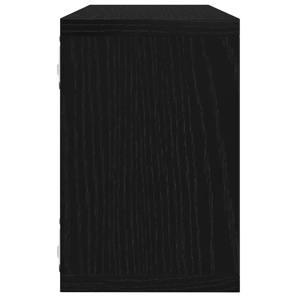 Police na zidu s policom Zidne 4 pcs Crni hrast 60 x 15 x 23 cm
