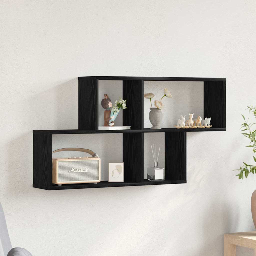 Polica na zidu Crni hrast 76 x 15 x 53 cm Konstruirano drvo