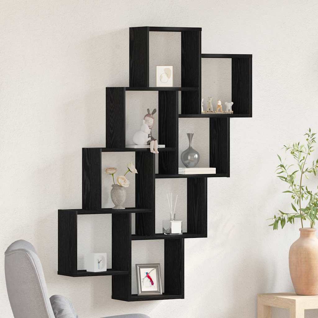 Polica na zidu Crni hrast 90 x 15 x 119,5 cm Konstruirano drvo