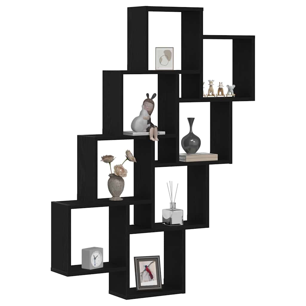 Polica na zidu Crni hrast 90 x 15 x 119,5 cm Konstruirano drvo